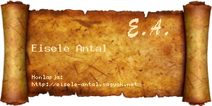 Eisele Antal névjegykártya
